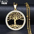 Iced Out Tree Of Life Gold Pendant Love Crystal