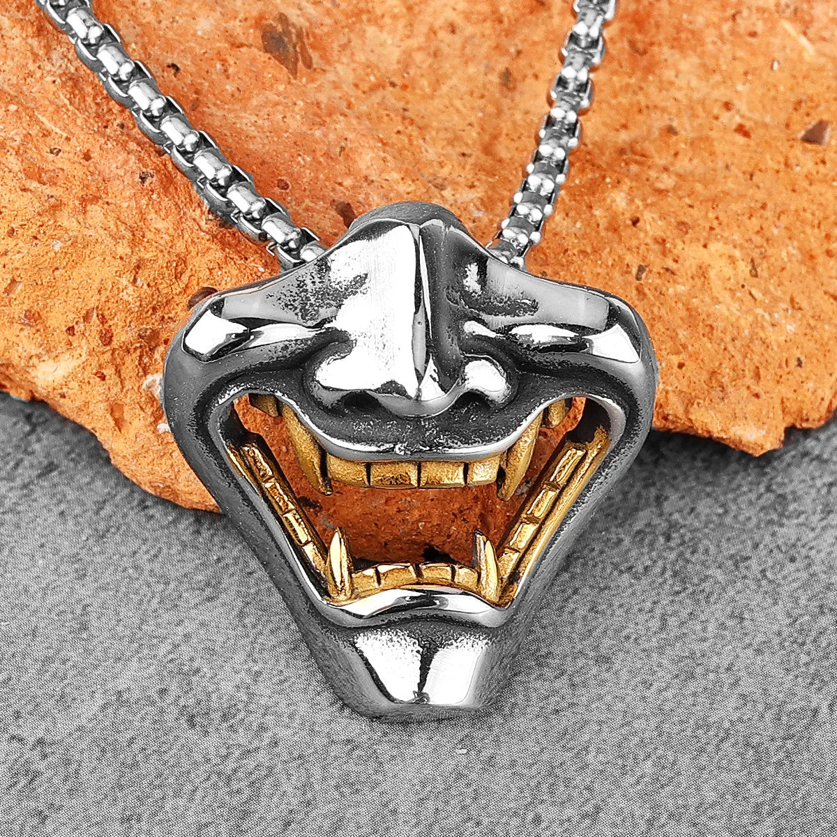 Samurai Stainless Steel Pendant Necklace