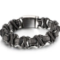 Vintage Solid Stainless Steel Bracelet For Man Masculine 15MM Chain Men's Bracelets Hand Jewelry Resell