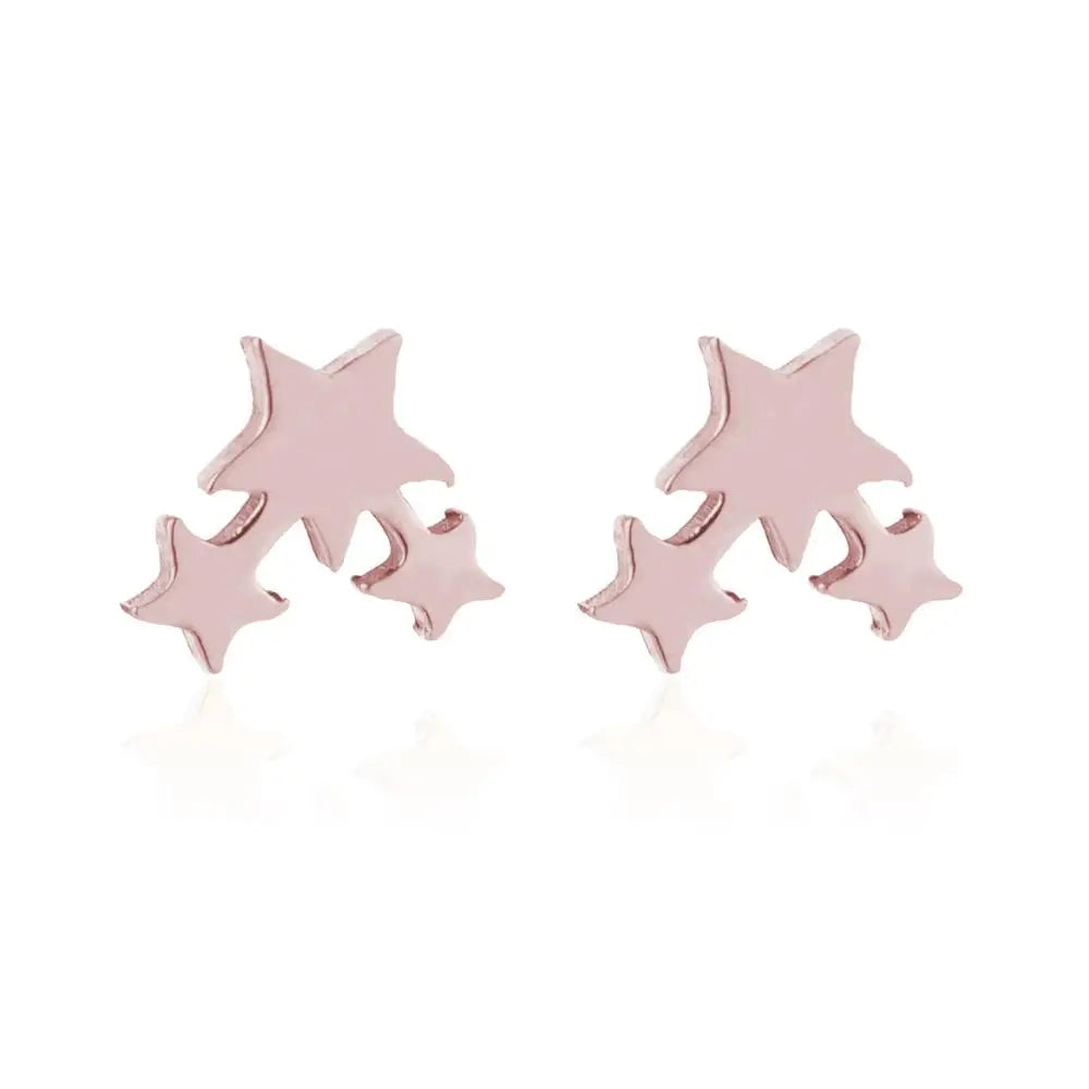 Punk Open Star Stud Earrings Everyday Wear — Stainless Steel