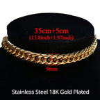 Punk Cuban Link Choker Necklace Collar Statement Chunky Stainless Steel Gold Color Thick Chain Necklace For Men Women Jewelry