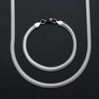 Fashion Jewelry Set 6MM 316L Stainless Steel Golden Black Snake Chain Necklace Bracelet Set For Men and Women Drop