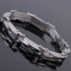 Bracelet Men 11MM Wide 8.67" Long Mens Cuff Bracelets & Bangles Solid Metal Stainless Steel On Hand Jewelry Boys