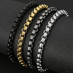 6MM Chain Men's Bracelet Man Gold Color Stainless Steel Boys Bracelets On Hand Engraveable Mannen Armband Jewellery