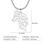 My shape Wolf Necklace for Men Women Stainless Steel Necklaces Men's chain Fashion Animal Male Necklace Punk Jewelry