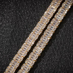 Iced Out Square Tennis Chain Choker Necklace — Copper Alloy