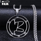 Mammon Silver Round Pendant Necklace — Stainless Steel
