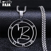 Mammon Silver Round Pendant Necklace — Stainless Steel