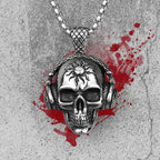 Headphone Skull Pendant Necklace — Stainless Steel