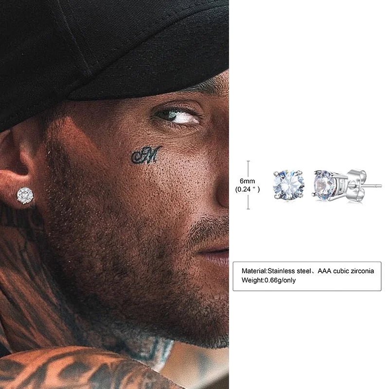 Minimal Triangle Zircon Stud Earrings — SS