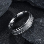 Roman Numeral Ring — 6mm Stainless Steel