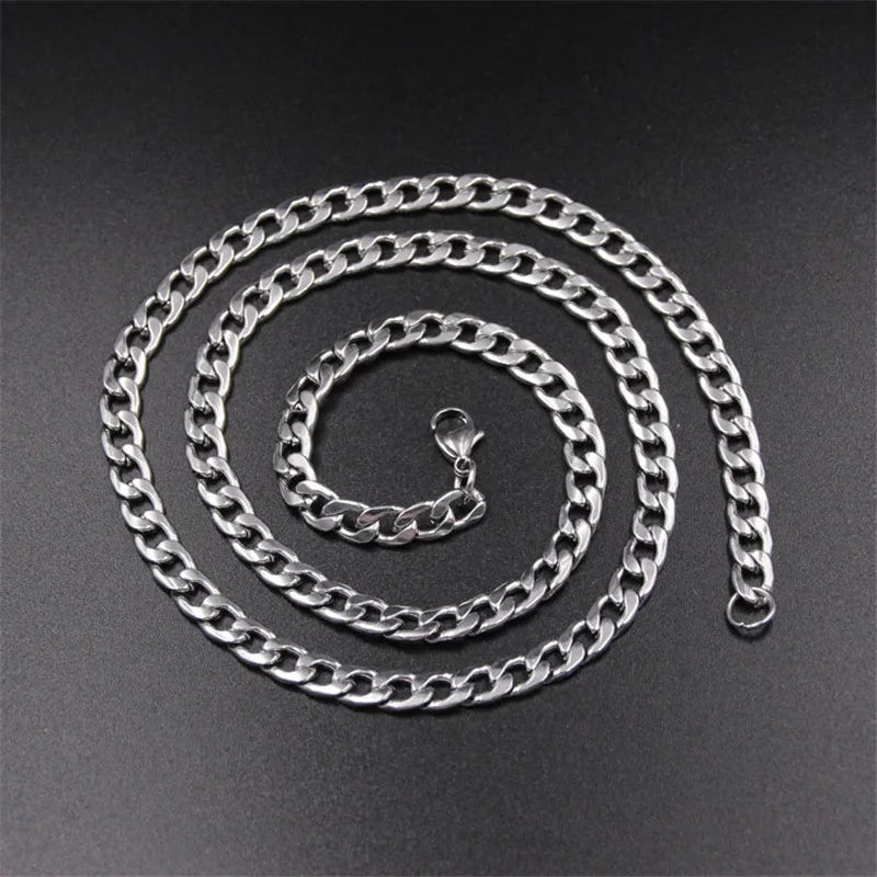 Minimal Link Chain Necklace 4mm — Stainless