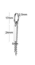 Silver Paperclip Hoop Earrings — Stainless Steel