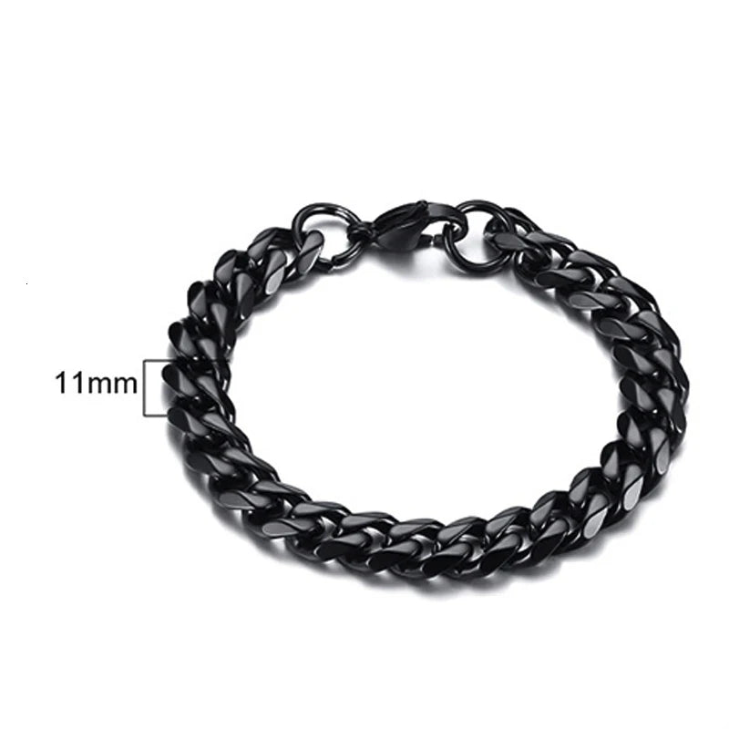 Cuban Curb Chain Bracelet — Stainless Steel