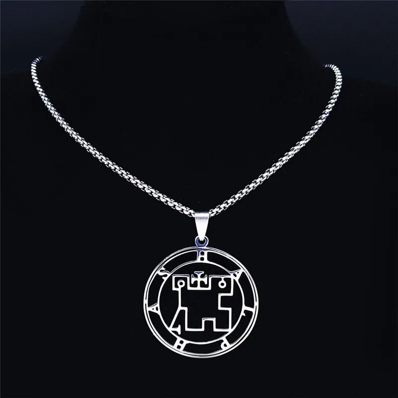Statement Pendant Necklace — Stainless Steel