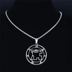 Statement Pendant Necklace — Stainless Steel