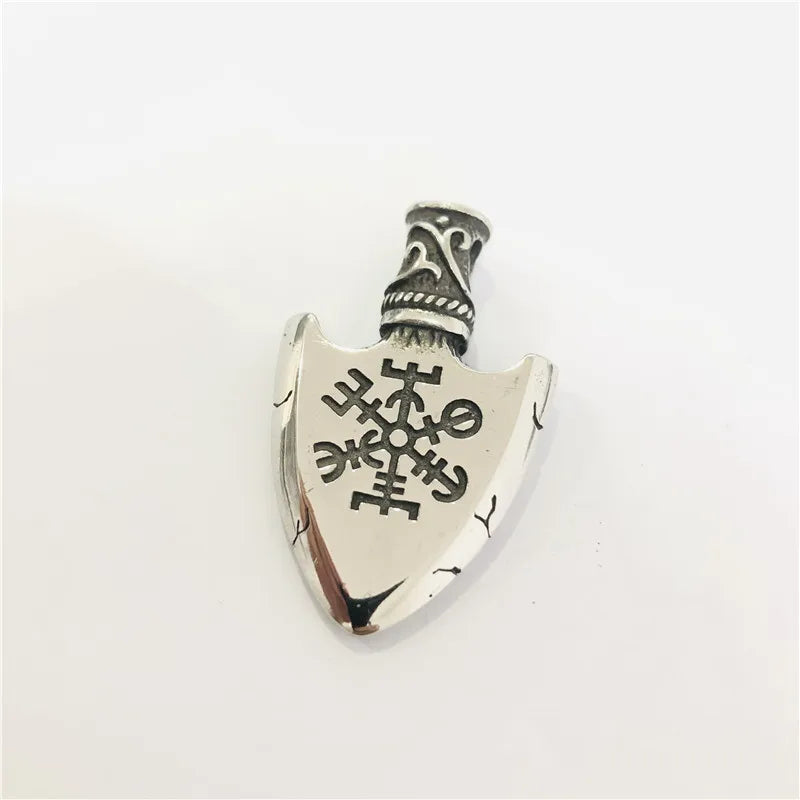 Viking Vegvisir Rune Compass Pendant — Stainless Steel