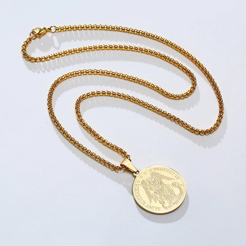 St. Michael Badge Medal Pendant — SS