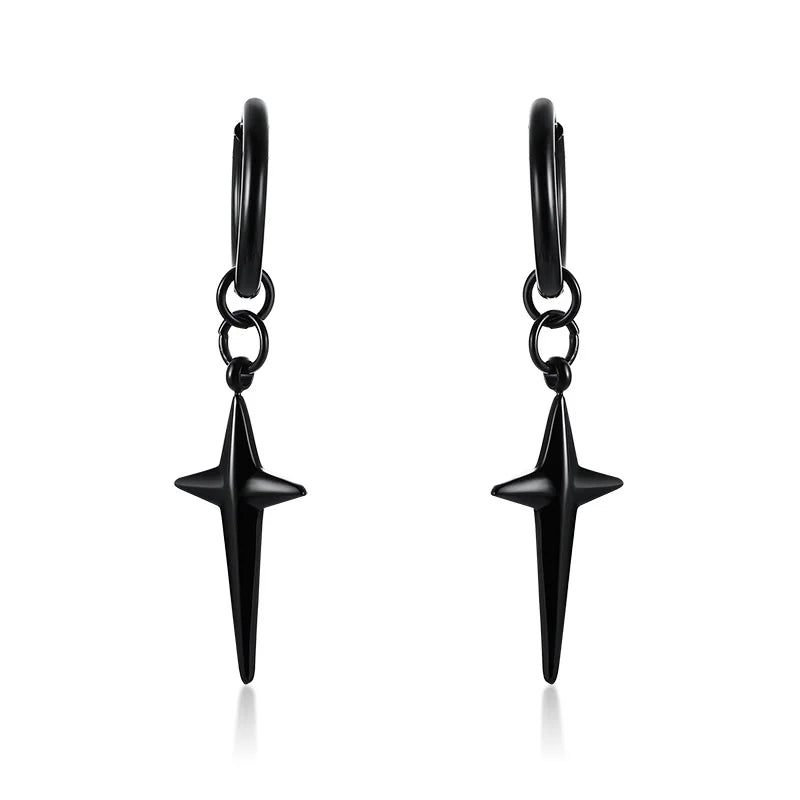Silver Paperclip Hoop Earrings — Stainless Steel