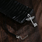 Kinitial Vintage Unique Egyptian Animal Scarab Beetle Pendant Necklace Key Cross Necklace For Man Punk Amulet Key Jewelry