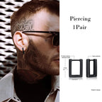 Minimal Rectangular Stud Earrings — Stainless Steel