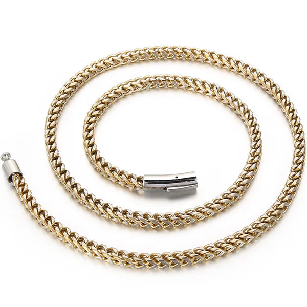 Matte Stainless Steel Men's On Hand Link Chain Bracelet 4/6MM Thick Handles for Men 68CM Long Male Necklace Choker