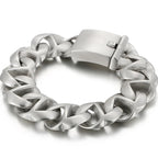 Massive Man Bracelet Men's Boys Matte 316l Stainless Steel 20MM Width Link Chain Bangle Man Wrist Bracelets On Hand