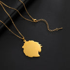 Lion Head Box Chain Pendant — Stainless Steel