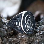 Gothic Death Scythe Skull Signet Ring — Stainless Steel