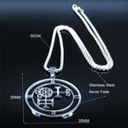 Demon Seal Silver Pendant Necklace — Stainless Steel