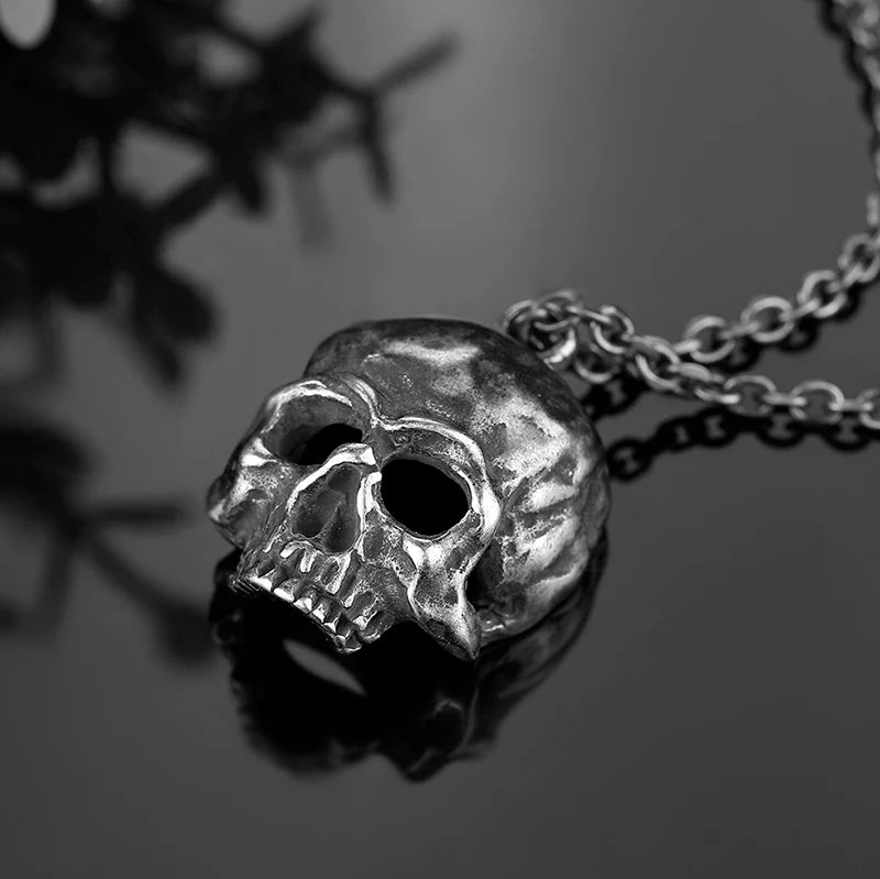 Black Skull Pendant Necklace — 316L Stainless Steel