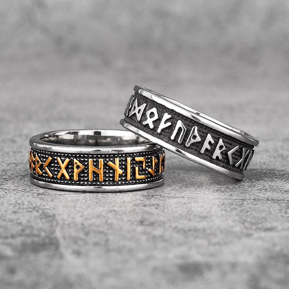 Retro Viking Character Stainless Steel Mens Rings Punk Simple Amulet For Male Boyfriend Biker Jewelry Creativity Gift