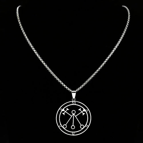 Baphomet Steel Pendant Lucifer Sigil Seal Satan
