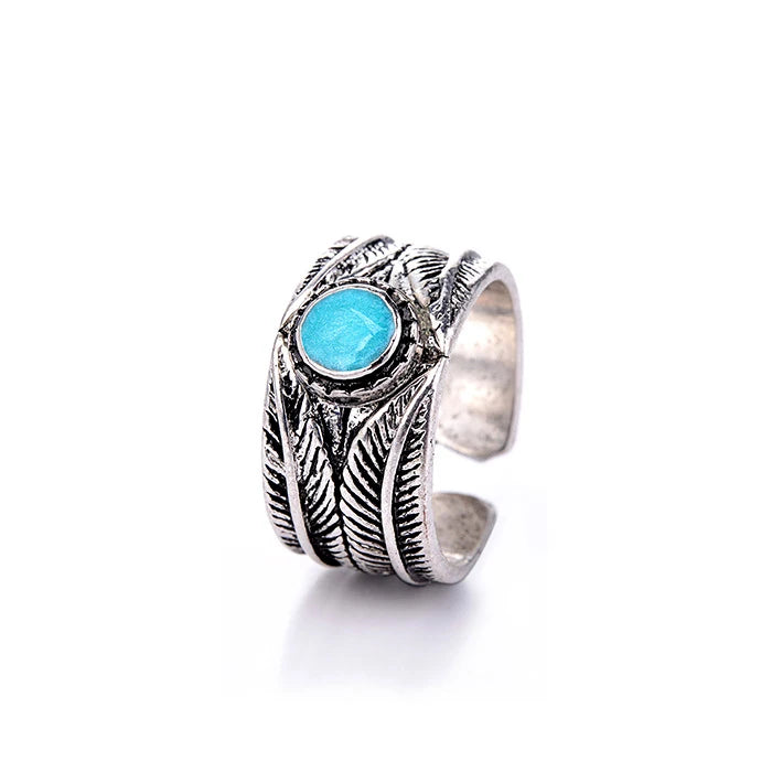 Vintage Feather Open Ring for Men & Women — Adjustable, 24 Styles