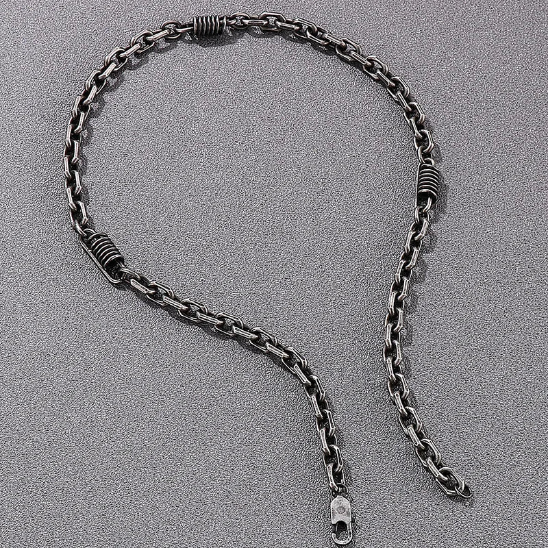 Vintage 7MM 55CM Chain Necklace Choker for Men Solid Stainless Steel Men's Chain Necklaces Best Friends Birthday