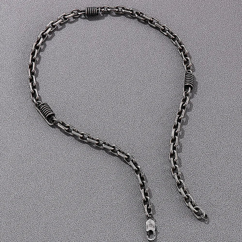 Vintage 7MM 55CM Chain Necklace Choker for Men Solid Stainless Steel Men's Chain Necklaces Best Friends Birthday