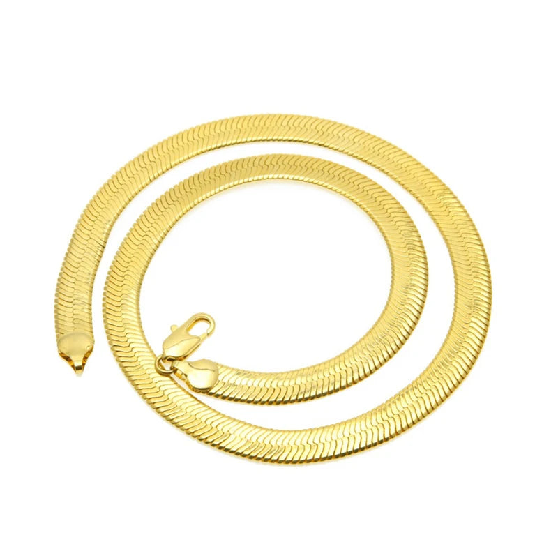 Brand Necklace Long/Choker 10MM Vintage Casual Gold Color Hip Hop Chain For Men Jewelry Maxi Necklace