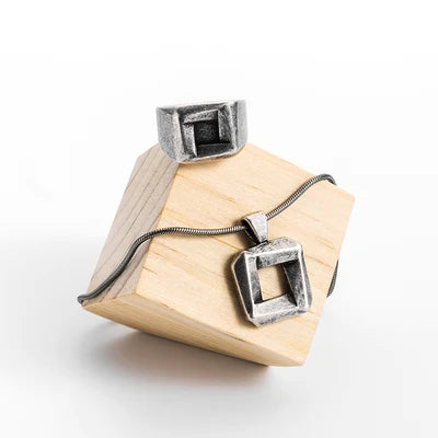 Viking Square Hammer Ring for Men — Vintage, Stainless Steel