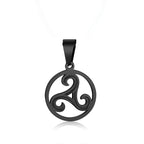 Triskelion Triple Spiral Pendant — Stainless