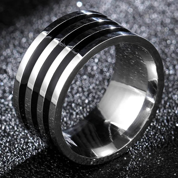 10mm Wide Band Ring — Stainless Steel