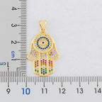 Nidin Dropshipping Hamsa Evil Eye Necklace For Women Collares Colorful Palm Fatima Necklace Fine Party Birthday Jewelry Gift