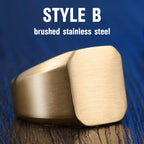 BEIER  Men's High Polished Fashion Man's 316L Stainless Steel Biker Unique Golden Black Square Ring For Men Gift BR8-177