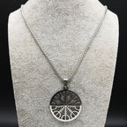 Viking Compass Pendant Necklace — Stainless Steel