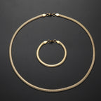 Fashion Jewelry Set 6MM 316L Stainless Steel Golden Black Snake Chain Necklace Bracelet Set For Men and Women Drop