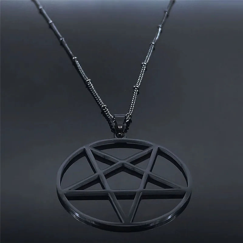 Pentagram Witchcraft Chain Necklace — Stainless Steel