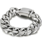 Massive Man Bracelet Men's Boys Matte 316l Stainless Steel 20MM Width Link Chain Bangle Man Wrist Bracelets On Hand