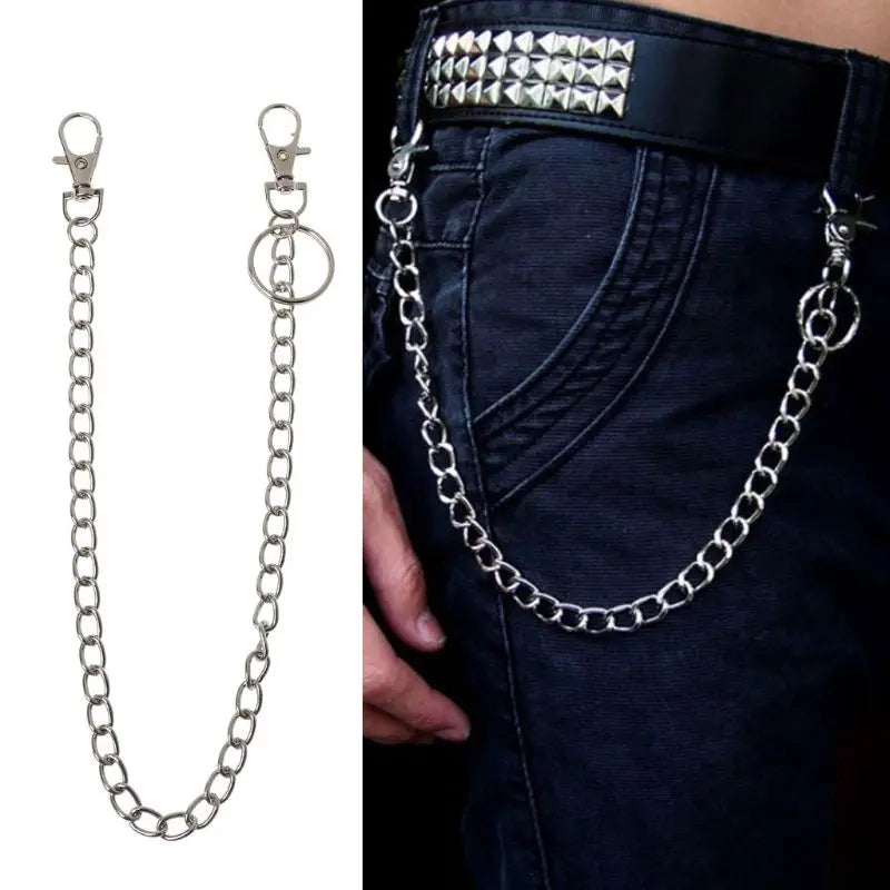 Belt Wallet Pocket Chain Keychain — Stainless Steel