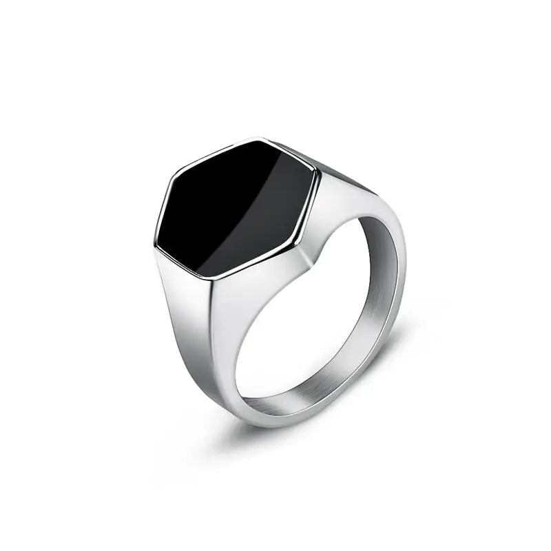 Jiayiqi Men'S Ring Punk Rock 316L Stainless Steel Signet Ring For Men Hip Hop Party Jewelry Male Wedding Gift Custom