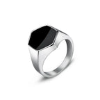 Jiayiqi Men'S Ring Punk Rock 316L Stainless Steel Signet Ring For Men Hip Hop Party Jewelry Male Wedding Gift Custom