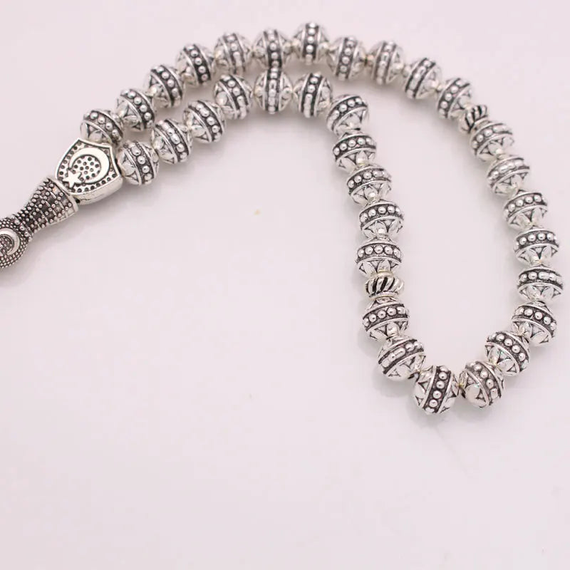 Ottoman Turkish Persian Crescent Moon Star Amulet Prayer 33 beads tasbih bracelets muslim Tasbih Allah Rosary
